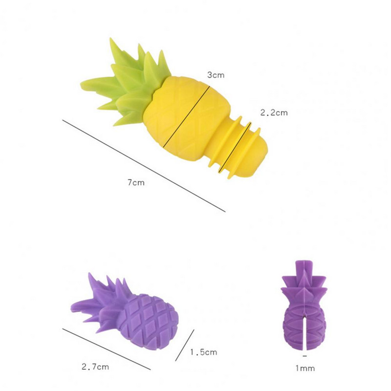 7 db Bordugó Kreatív formájú újrafelhasználható Jó tömítés Élelmiszer minőségű szivárgásmentes dekoratív, szagtalan Ananász alakú borosüveg Sto