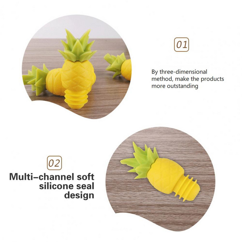 7 komada čepova za vino za višekratnu upotrebu, dobro brtvljenje, čepovi za vino za hranu, nepropusni, bez mirisa, čepovi za vinske boce u obliku ananasa