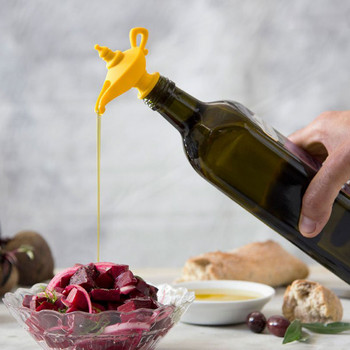 Творчески силиконов контейнер за вино Накрайник за наливане на кухненско масло Непропусклива уплътнителна запушалка Тип винт Запушалка за бутилка вино Аксесоари