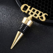 Kreatív CHEERS Shape Bordugók Cink ötvözet Arany Ünnepi bankett Ajándékok Kis Esküvői Szívesség Vendégeknek Bortartozékok