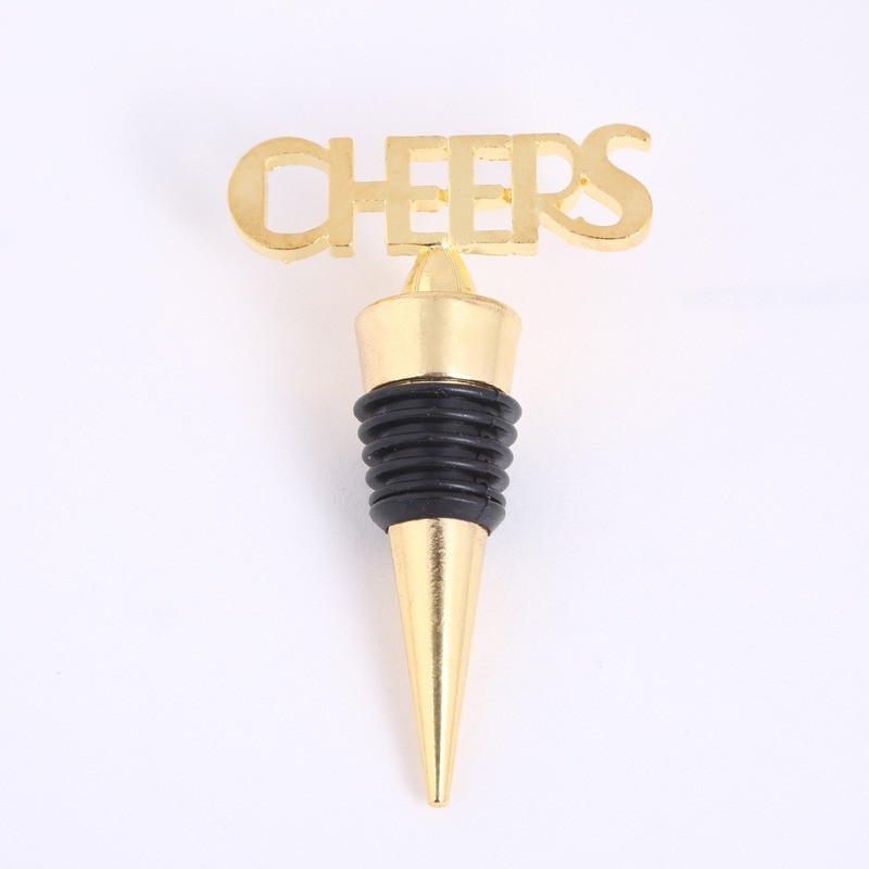 Kreatív CHEERS Shape Bordugók Cink ötvözet Arany Ünnepi bankett Ajándékok Kis Esküvői Szívesség Vendégeknek Bortartozékok