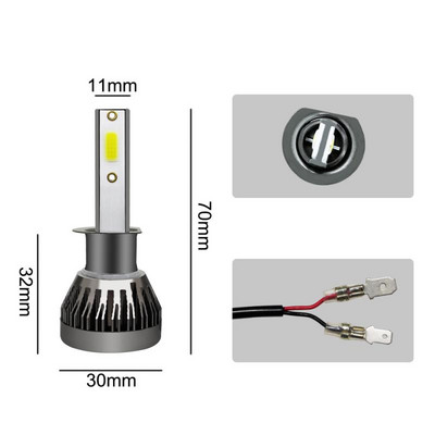 H1 Υψηλής ισχύος Προβολέας Ανθεκτικό λαμπτήρα Cob Λαμπτήρας Προβολέα Αξεσουάρ αυτοκινήτου Universal Led Headlight Bulb