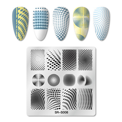 Mtssii Kvadratni okrugli tanjuri za utiskivanje noktiju Cvijeće bundeve Životinjski tropski geometrijski uzorak Slike za nokte Predlošci za pečate od čipke