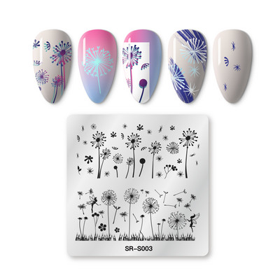 Mtssii Kvadratni okrugli tanjuri za utiskivanje noktiju Cvijeće bundeve Životinjski tropski geometrijski uzorak Slike za nokte Predlošci za pečate od čipke