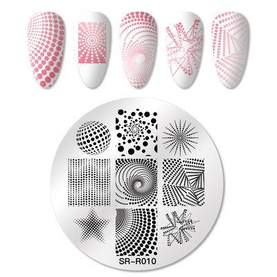 Mtssii Kvadratni okrugli tanjuri za utiskivanje noktiju Cvijeće bundeve Životinjski tropski geometrijski uzorak Slike za nokte Predlošci za pečate od čipke