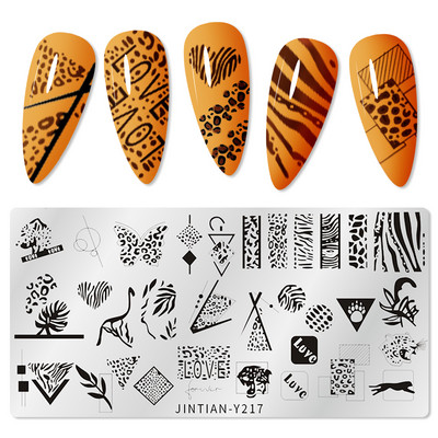 Mtssii Kvadratni okrugli tanjuri za utiskivanje noktiju Cvijeće bundeve Životinjski tropski geometrijski uzorak Slike za nokte Predlošci za pečate od čipke