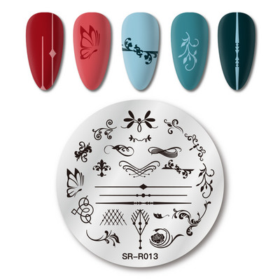 Mtssii Kvadratni okrugli tanjuri za utiskivanje noktiju Cvijeće bundeve Životinjski tropski geometrijski uzorak Slike za nokte Predlošci za pečate od čipke