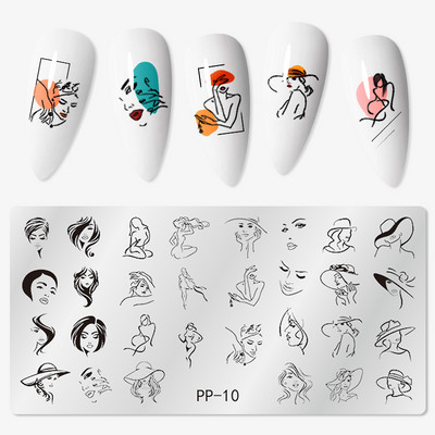 Mtssii Kvadratni okrugli tanjuri za utiskivanje noktiju Cvijeće bundeve Životinjski tropski geometrijski uzorak Slike za nokte Predlošci za pečate od čipke