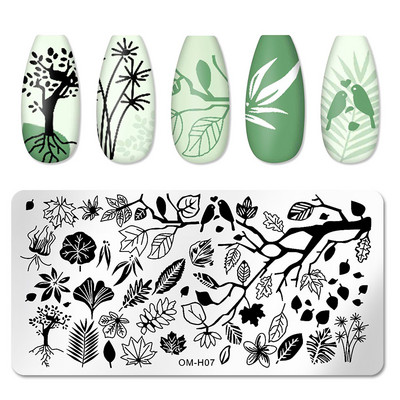 Πρότυπα για τέχνη νυχιών Σχέδιο πλάκας σφράγισης φύλλο λουλουδιών πεταλούδα Πρότυπα χριστουγεννιάτικων σφραγίδων δαντέλας Πλάκες εικόνας Αξεσουάρ μανικιούρ