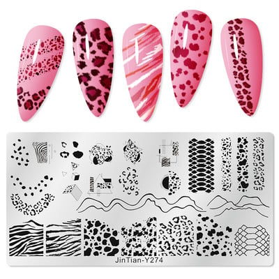 Mtssii 2023 Noi plăci de ștanțare pentru unghii cu leopard Linie de geometrie Frunze Flori Design Plăci de imprimare Nails Art Stencil Instrumente de ștampilare