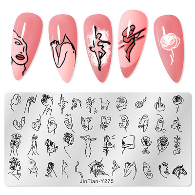 Mtssii 2023 új leopárd körömbélyegző lemezek geometriai vonalak levelek virágok design nyomdalemezek körömdíszítés stencil bélyegző eszközök