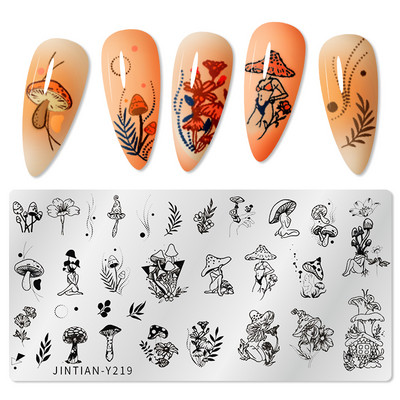 Mtssii 2023 új leopárd körömbélyegző lemezek geometriai vonalak levelek virágok design nyomdalemezek körömdíszítés stencil bélyegző eszközök