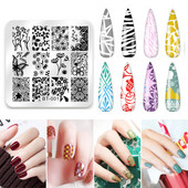 Biutee 6*6cm τετράγωνες πλάκες για σφράγιση νυχιών Σχέδιο δαντέλας λουλουδιών θερμοκρασίας σφραγίδα σφραγίδας τέχνης για τα νύχια Πρότυπο εικόνας για πιάτο στένσιλ