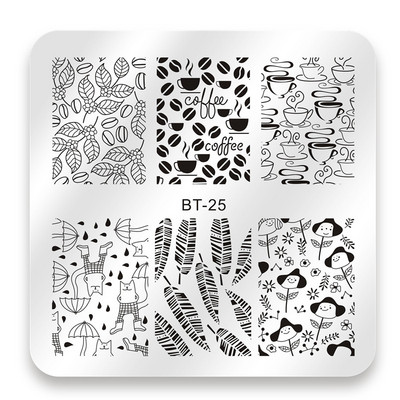 Biutee 6*6cm τετράγωνες πλάκες για σφράγιση νυχιών Σχέδιο δαντέλας λουλουδιών θερμοκρασίας σφραγίδα σφραγίδας τέχνης για τα νύχια Πρότυπο εικόνας για πιάτο στένσιλ