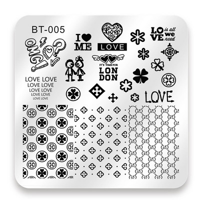 Biutee 6*6cm τετράγωνες πλάκες για σφράγιση νυχιών Σχέδιο δαντέλας λουλουδιών θερμοκρασίας σφραγίδα σφραγίδας τέχνης για τα νύχια Πρότυπο εικόνας για πιάτο στένσιλ
