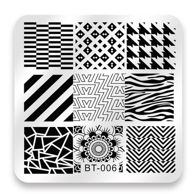 Biutee 6*6cm τετράγωνες πλάκες για σφράγιση νυχιών Σχέδιο δαντέλας λουλουδιών θερμοκρασίας σφραγίδα σφραγίδας τέχνης για τα νύχια Πρότυπο εικόνας για πιάτο στένσιλ