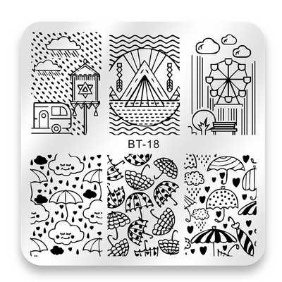 Biutee 6*6cm τετράγωνες πλάκες για σφράγιση νυχιών Σχέδιο δαντέλας λουλουδιών θερμοκρασίας σφραγίδα σφραγίδας τέχνης για τα νύχια Πρότυπο εικόνας για πιάτο στένσιλ