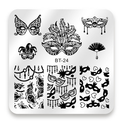 Biutee 6*6cm τετράγωνες πλάκες για σφράγιση νυχιών Σχέδιο δαντέλας λουλουδιών θερμοκρασίας σφραγίδα σφραγίδας τέχνης για τα νύχια Πρότυπο εικόνας για πιάτο στένσιλ