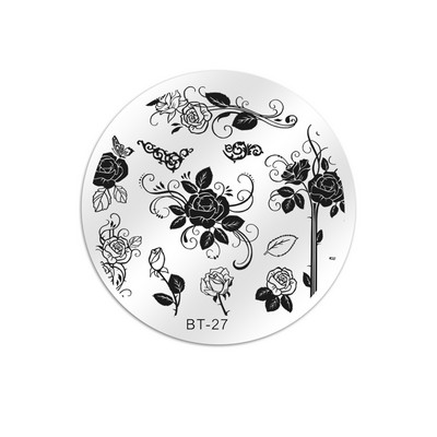 Biutee 6*6cm τετράγωνες πλάκες για σφράγιση νυχιών Σχέδιο δαντέλας λουλουδιών θερμοκρασίας σφραγίδα σφραγίδας τέχνης για τα νύχια Πρότυπο εικόνας για πιάτο στένσιλ