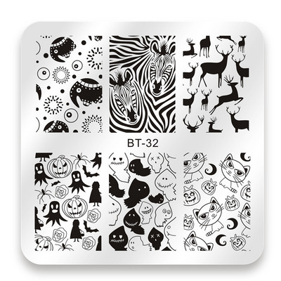 Biutee 6*6cm τετράγωνες πλάκες για σφράγιση νυχιών Σχέδιο δαντέλας λουλουδιών θερμοκρασίας σφραγίδα σφραγίδας τέχνης για τα νύχια Πρότυπο εικόνας για πιάτο στένσιλ