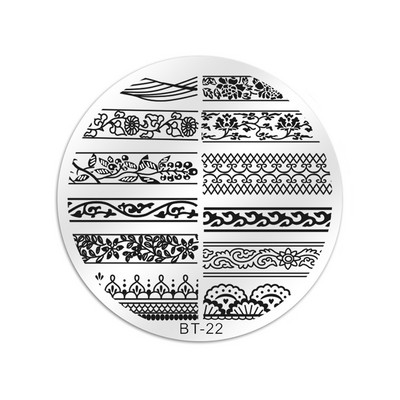 Biutee 6*6cm τετράγωνες πλάκες για σφράγιση νυχιών Σχέδιο δαντέλας λουλουδιών θερμοκρασίας σφραγίδα σφραγίδας τέχνης για τα νύχια Πρότυπο εικόνας για πιάτο στένσιλ