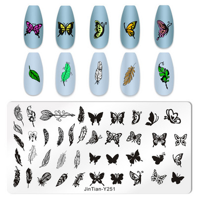Ploča za nokte Leptir Cvijet List Predložak za ispis od nehrđajućeg čelika Pečat DIY Alati za manikuru Dodatak za prijenos grafičkog uzorka