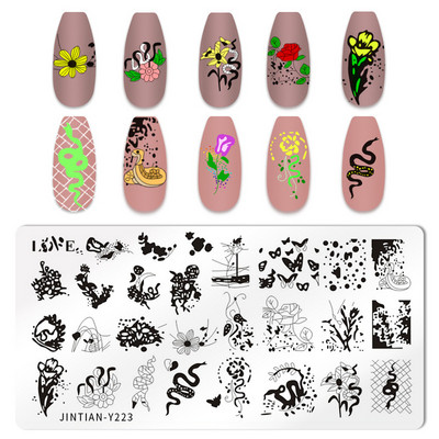 Ploča za nokte Leptir Cvijet List Predložak za ispis od nehrđajućeg čelika Pečat DIY Alati za manikuru Dodatak za prijenos grafičkog uzorka