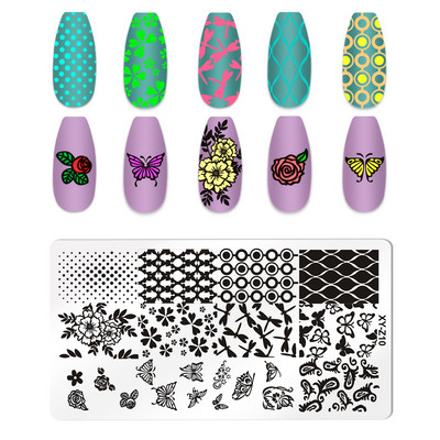 Ploča za nokte Leptir Cvijet List Predložak za ispis od nehrđajućeg čelika Pečat DIY Alati za manikuru Dodatak za prijenos grafičkog uzorka