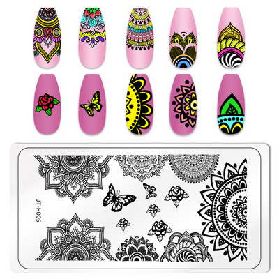 Ploča za nokte Leptir Cvijet List Predložak za ispis od nehrđajućeg čelika Pečat DIY Alati za manikuru Dodatak za prijenos grafičkog uzorka