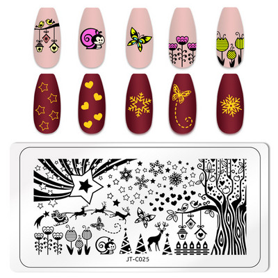 Ploča za nokte Leptir Cvijet List Predložak za ispis od nehrđajućeg čelika Pečat DIY Alati za manikuru Dodatak za prijenos grafičkog uzorka