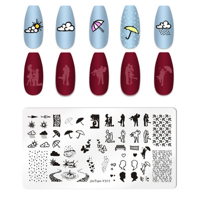 Ploča za nokte Leptir Cvijet List Predložak za ispis od nehrđajućeg čelika Pečat DIY Alati za manikuru Dodatak za prijenos grafičkog uzorka