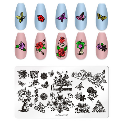 Ploča za nokte Leptir Cvijet List Predložak za ispis od nehrđajućeg čelika Pečat DIY Alati za manikuru Dodatak za prijenos grafičkog uzorka
