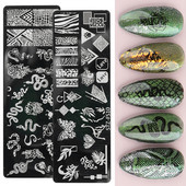 1kom Divlje životinje Nail Art Ploča za utiskivanje Leopard Tigar Zmija Predložak za pečat Leptir Cvijet Čipka Šablone Manikura JISTZ-FS