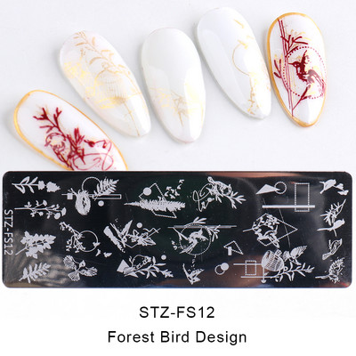 1kom Divlje životinje Nail Art Ploča za utiskivanje Leopard Tigar Zmija Predložak za pečat Leptir Cvijet Čipka Šablone Manikura JISTZ-FS