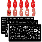 Love Heart Tanjurići za utiskivanje noktiju Crtana mašna Slika za vjenčanje Noć vještica Dizajnerski tanjurići za utiskivanje noktiju Valentinovo Božićni predlošci za poliranje