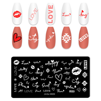 Love Heart Tanjurići za utiskivanje noktiju Crtana mašna Slika za vjenčanje Noć vještica Dizajnerski tanjurići za utiskivanje noktiju Valentinovo Božićni predlošci za poliranje