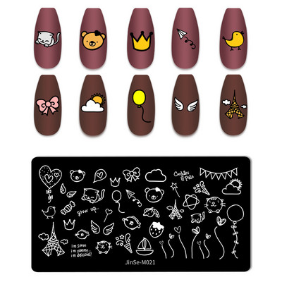 Love Heart Tanjurići za utiskivanje noktiju Crtana mašna Slika za vjenčanje Noć vještica Dizajnerski tanjurići za utiskivanje noktiju Valentinovo Božićni predlošci za poliranje