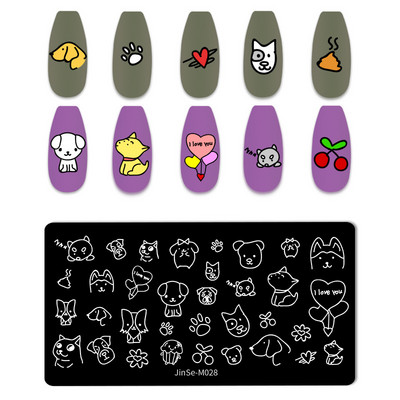 Love Heart Tanjurići za utiskivanje noktiju Crtana mašna Slika za vjenčanje Noć vještica Dizajnerski tanjurići za utiskivanje noktiju Valentinovo Božićni predlošci za poliranje