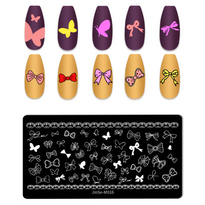 Love Heart Tanjurići za utiskivanje noktiju Crtana mašna Slika za vjenčanje Noć vještica Dizajnerski tanjurići za utiskivanje noktiju Valentinovo Božićni predlošci za poliranje