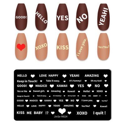 Love Heart Tanjurići za utiskivanje noktiju Crtana mašna Slika za vjenčanje Noć vještica Dizajnerski tanjurići za utiskivanje noktiju Valentinovo Božićni predlošci za poliranje