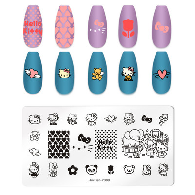 Love Heart Tanjurići za utiskivanje noktiju Crtana mašna Slika za vjenčanje Noć vještica Dizajnerski tanjurići za utiskivanje noktiju Valentinovo Božićni predlošci za poliranje