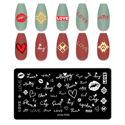 Love Heart Tanjurići za utiskivanje noktiju Crtana mašna Slika za vjenčanje Noć vještica Dizajnerski tanjurići za utiskivanje noktiju Valentinovo Božićni predlošci za poliranje