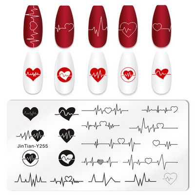 Love Heart Tanjurići za utiskivanje noktiju Crtana mašna Slika za vjenčanje Noć vještica Dizajnerski tanjurići za utiskivanje noktiju Valentinovo Božićni predlošci za poliranje
