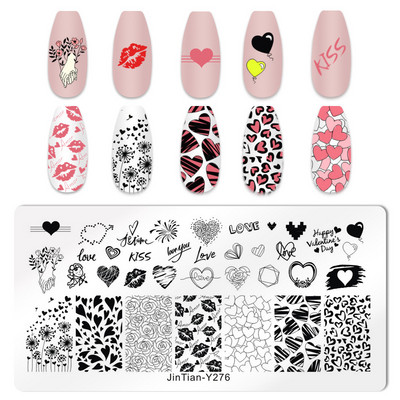 Love Heart Tanjurići za utiskivanje noktiju Crtana mašna Slika za vjenčanje Noć vještica Dizajnerski tanjurići za utiskivanje noktiju Valentinovo Božićni predlošci za poliranje