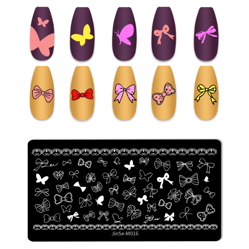 Love Heart Tanjurići za utiskivanje noktiju Crtana mašna Slika za vjenčanje Noć vještica Dizajnerski tanjurići za utiskivanje noktiju Valentinovo Božićni predlošci za poliranje