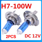 2PCS H7 12V 100W 6000K Xenon H7 Super White Halogen Automobilių šviesos šaltinio Lemputės Priekiniai žibintai Auto Lemp Parking