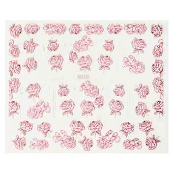 1 ΤΕΜ Αυτοκόλλητα νυχιών Μικτή παρτίδα Ροζ λουλούδι 3D ανάγλυφα αυτοκόλλητα νυχιών Diy χειροποίητα αυτοκόλλητα νυχιών