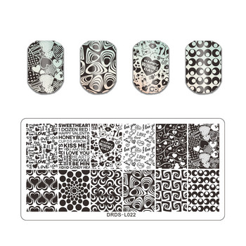 Butterfly Cat Claw Nail Stamping Plate Lace Letter Line Nail Art Design Template Print Ink Render Инструмент за маникюр от неръждаема стомана