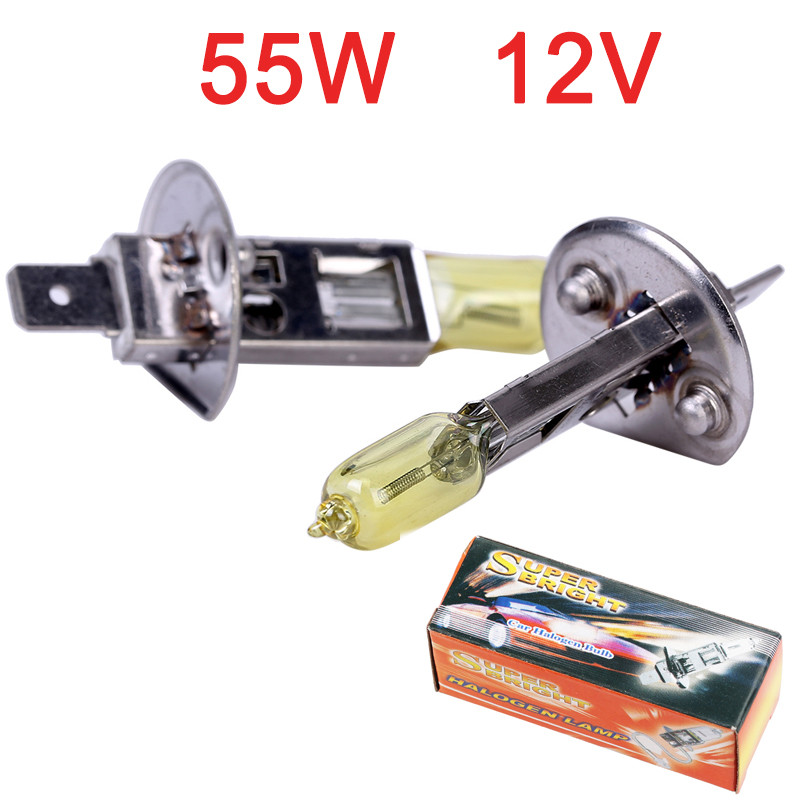 2vnt H1 55W itin ryškiai balta halogeninė lemputė didelės galios automobilio priekinių žibintų lemputė automobilio rūko žibinto šaltinis stovėjimo geltona 6000k 3000k