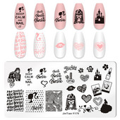 1 tk küünte stantsimisplaadid, lillelehe tiigri kujutis, küünte disain, küünte kunsti šabloonid, maniküüri tööriistad, mall